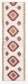 3x10 Kilim Purple Cream Vintage Runner Rug 91x314Cm