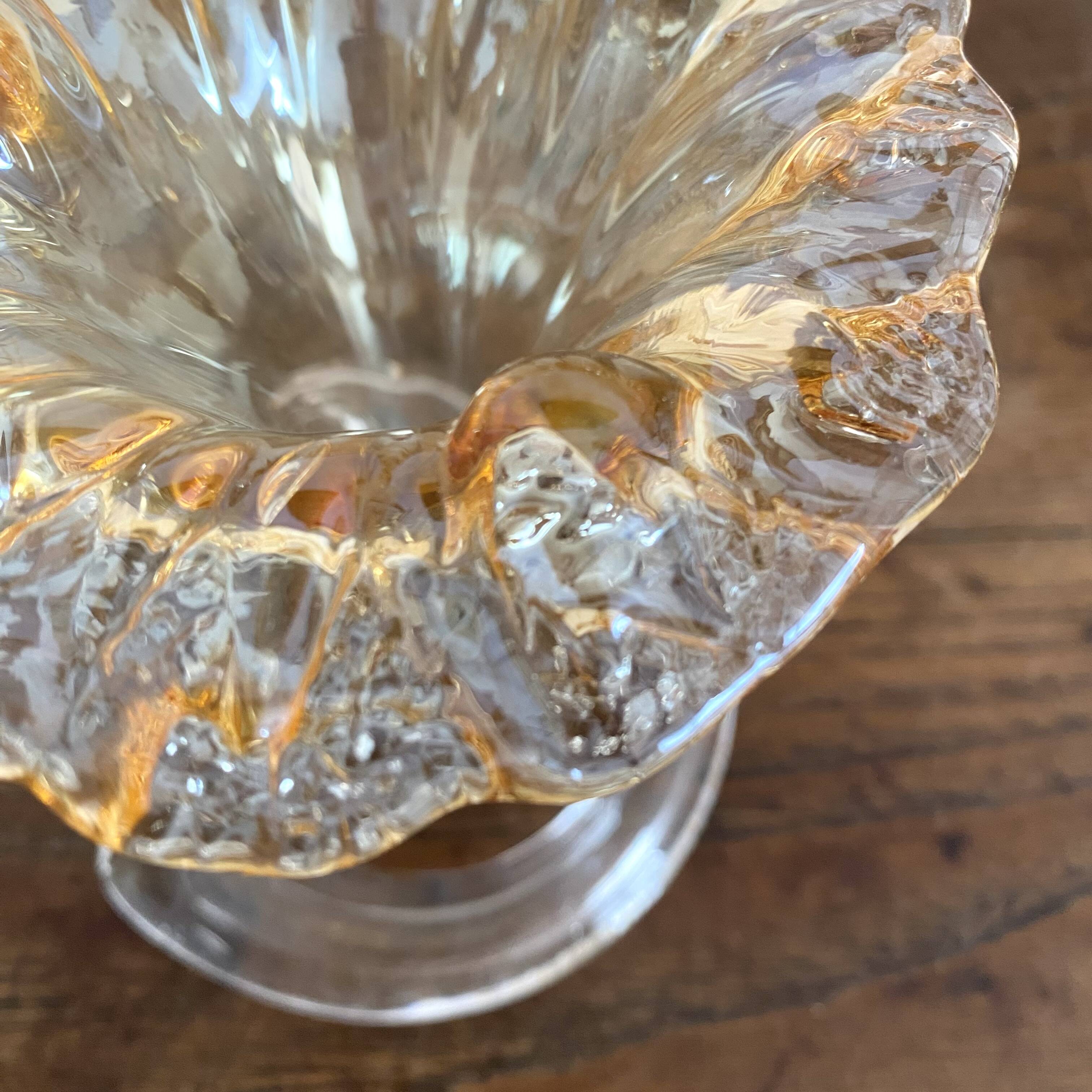 Murano blown glass trumpet vase, 1960s-70s