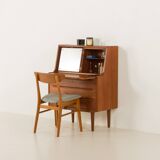 Danish  mid century teak  bureau with a hidden vanity by Ølholm Møbelfabrik