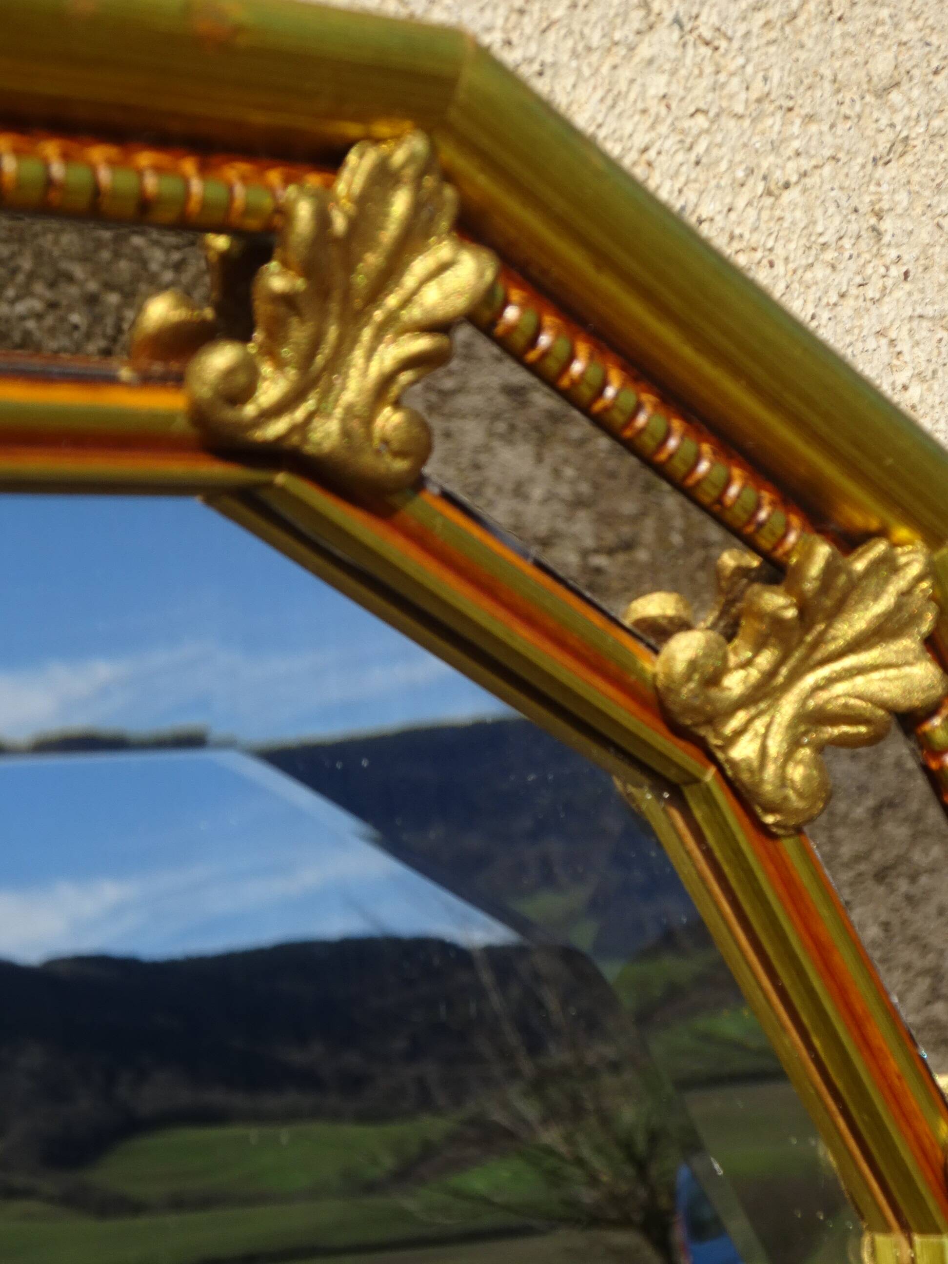 Miroir à parecloses, fleurs de lys, 99cmx30cm