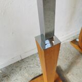 Art deco floor lamp Mazda chrome opaline wood