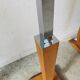 Lampadaire art déco Mazda chrome bois opaline