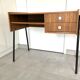 Vintage office teak décor and black steel base