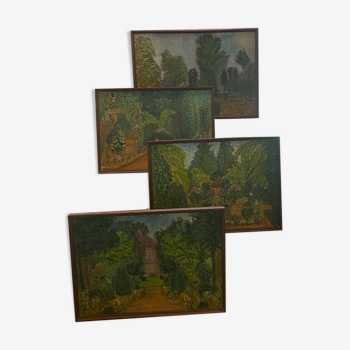 Série de 4 tableaux