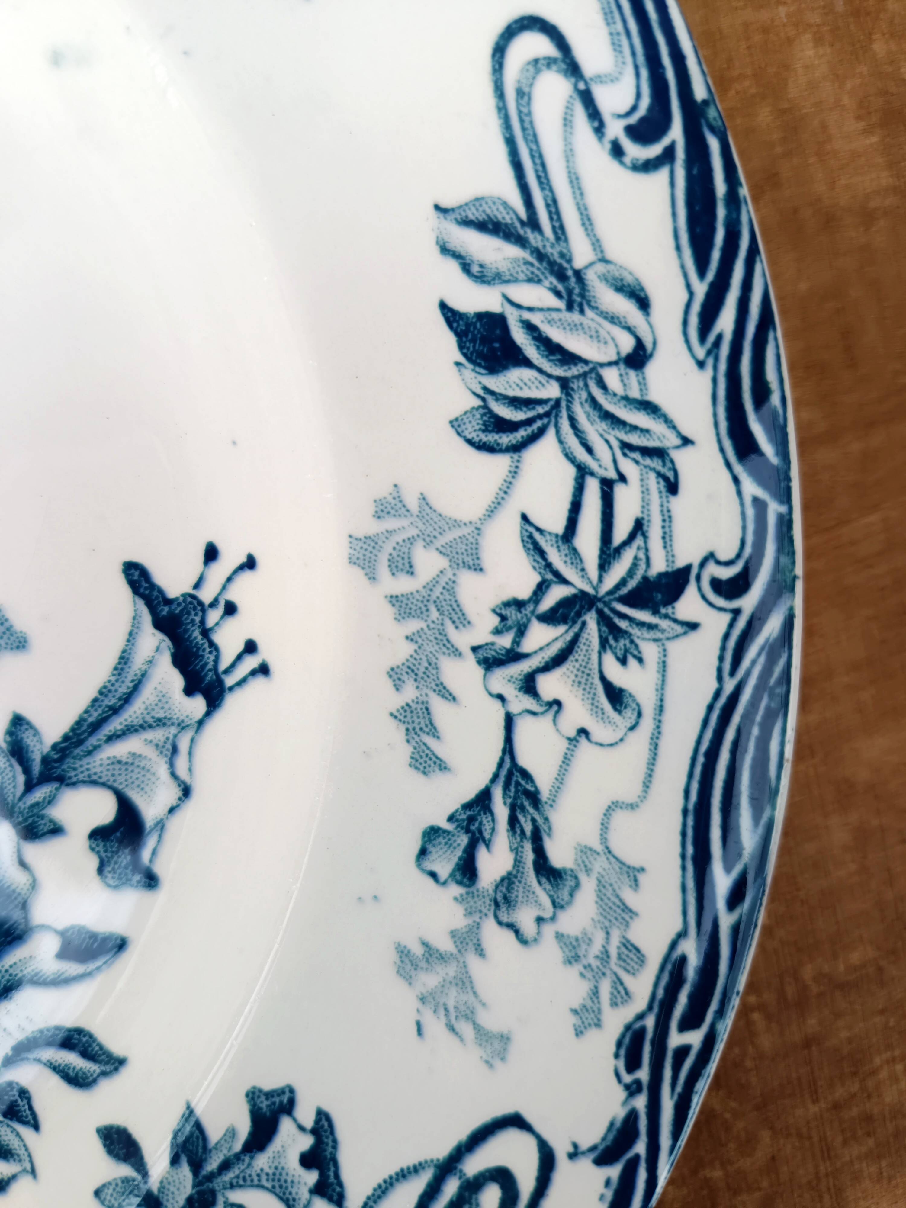 Antique flat plates, Azalées model - Longwy