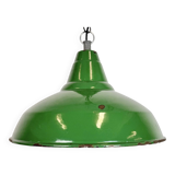 Industrial British Green Enamel Factory Pendant Lamp, 1960s