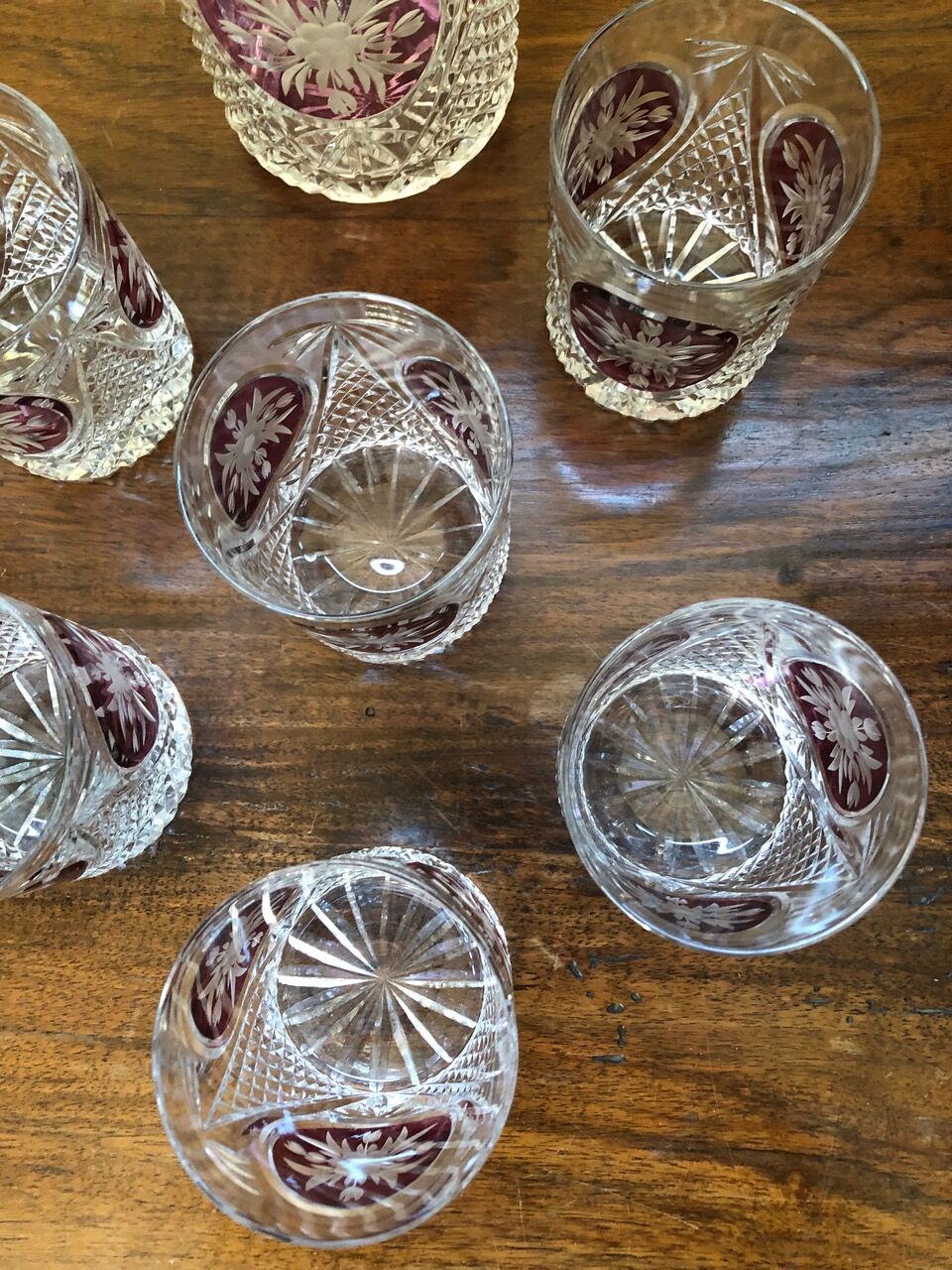 Cut crystal whisky service