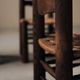 Set of 4 modernist chairs in beech and woven cord, France, circa 1940.