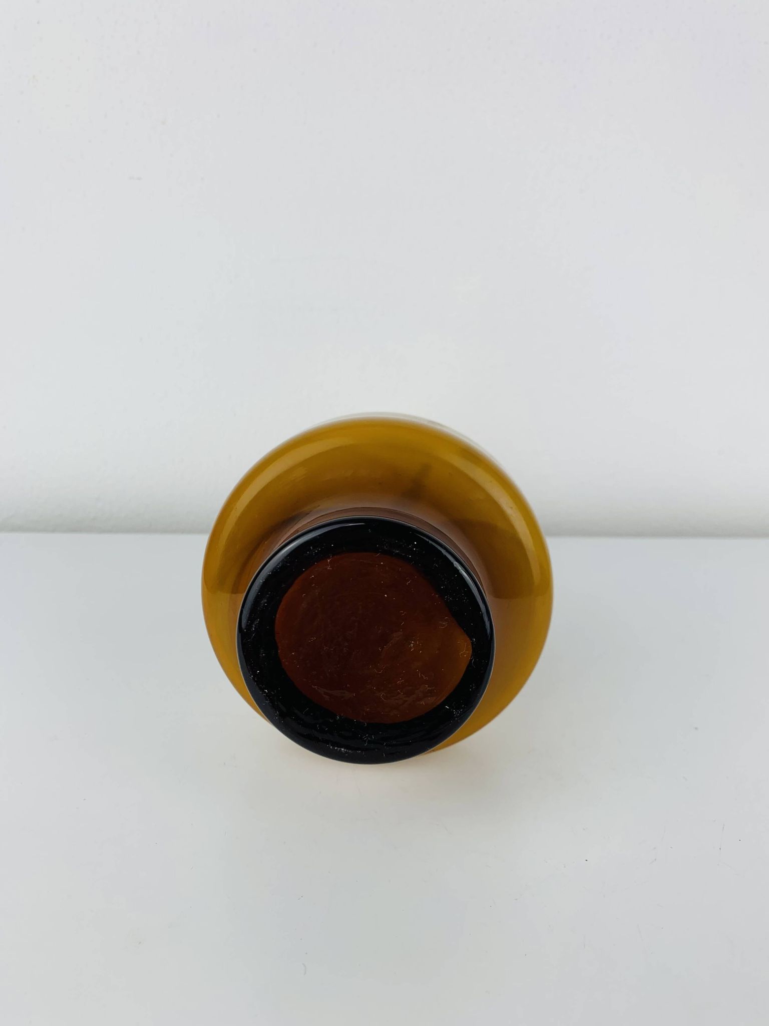 Scandinavian vase in opaque yellow glass, 1960s, vintage