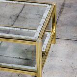 Glass and gold metal coffee table, 1970