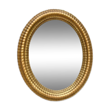 Oval mirror louis XVl with gilded cartouch, napoleon lll, XlXth high 106 cm