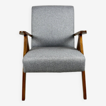 Fauteuil lounge Var vintage en tweed gris, 1970s