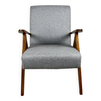 Fauteuil lounge Var vintage en tweed gris, 1970s