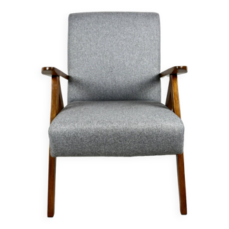 Vintage Grey Tweed Var Lounge Chair, 1970s