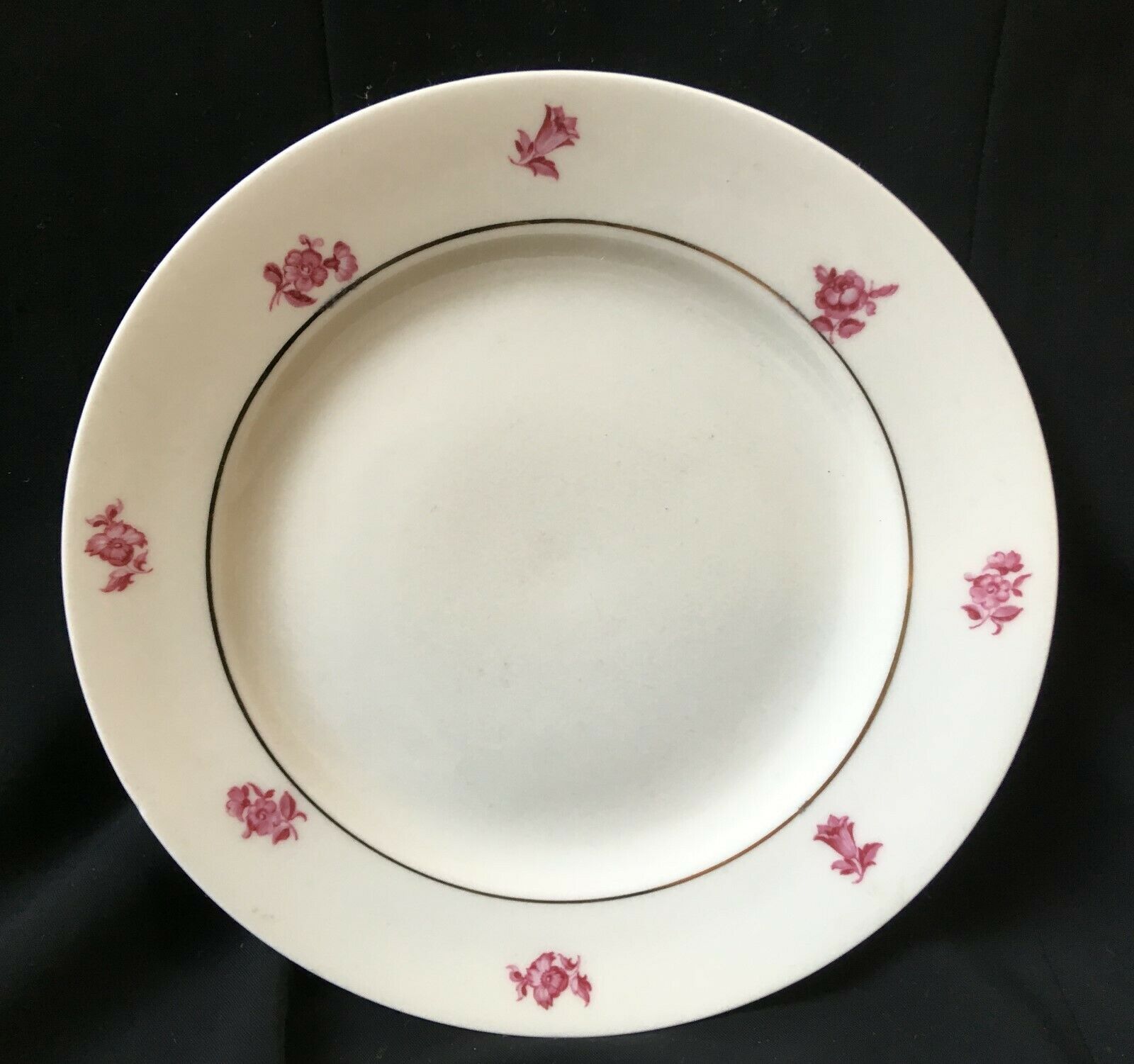 Lot of 6 plates a dessert langenthal Swiss porcelain decor pink flowers