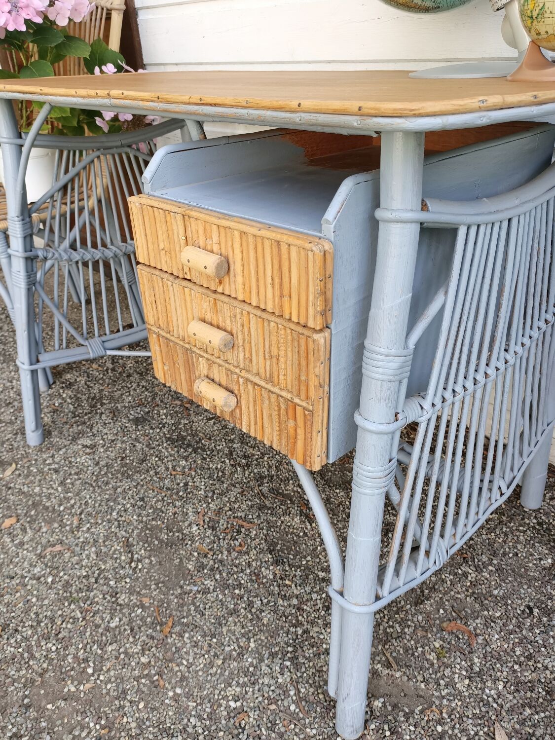 Vintage wicker desk