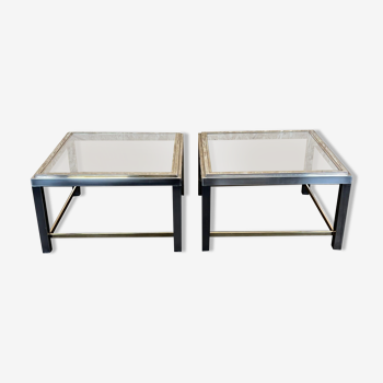 Table basse chrome & laiton table d’appoint space age