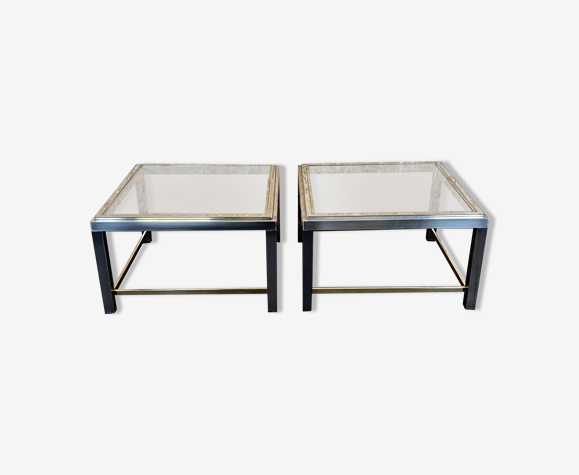 Table basse chrome & laiton table d’appoint space age