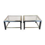 Table basse chrome & laiton table d’appoint space age
