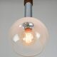 Vintage Italian Chrome and Glass Pendant Lamp