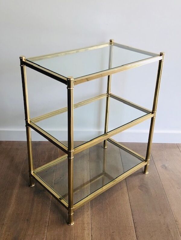 Console en laiton à trois etages