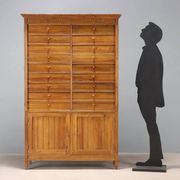 Antique walnut commode with 18 drawers, Italy, 20th century.