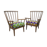 Pair of Baumann fan chairs, 1960