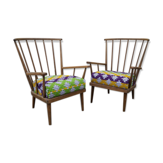 Pair of Baumann fan chairs, 1960