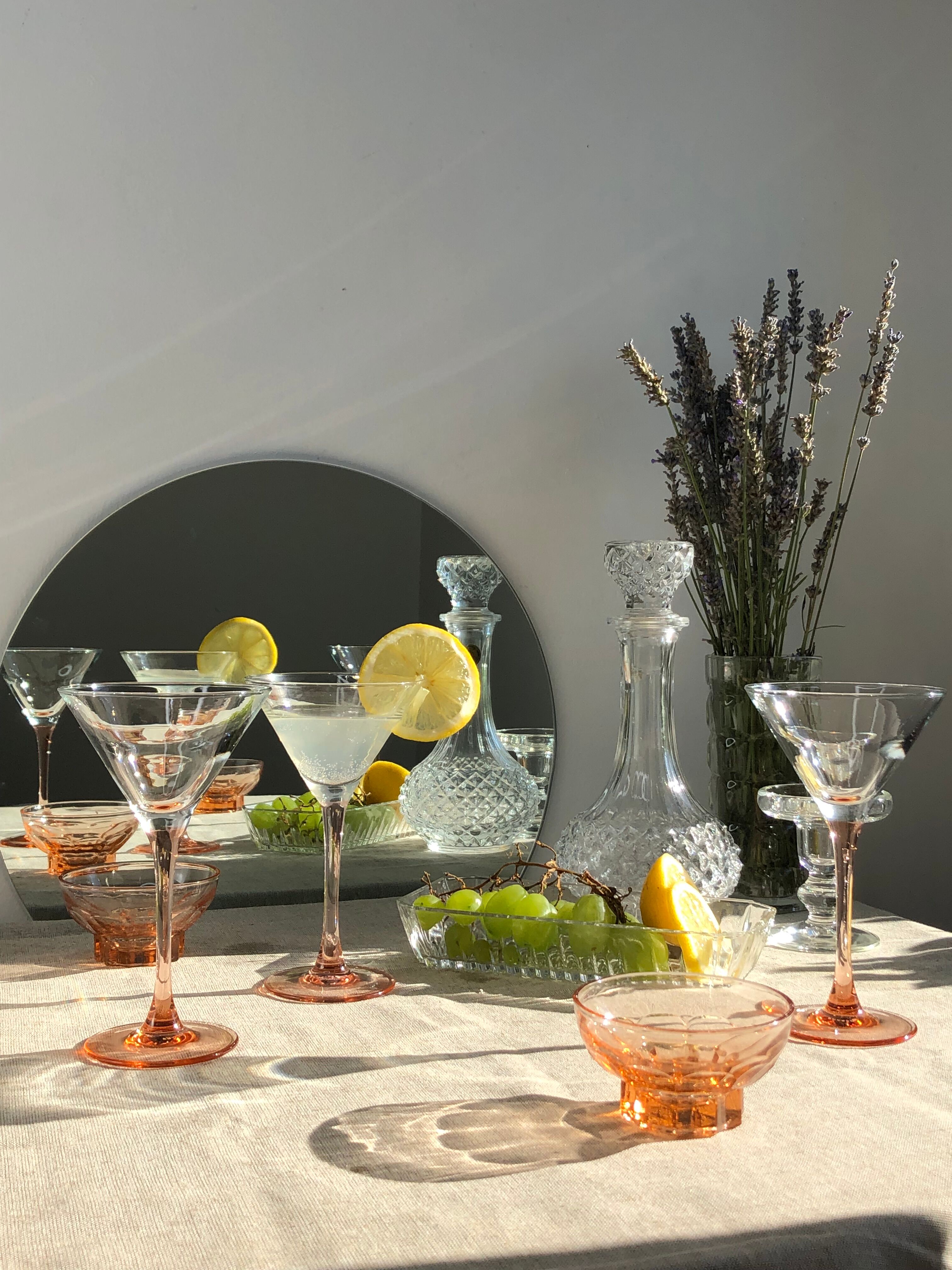 Set of 8  Luminarc Rosaline cocktail glasses