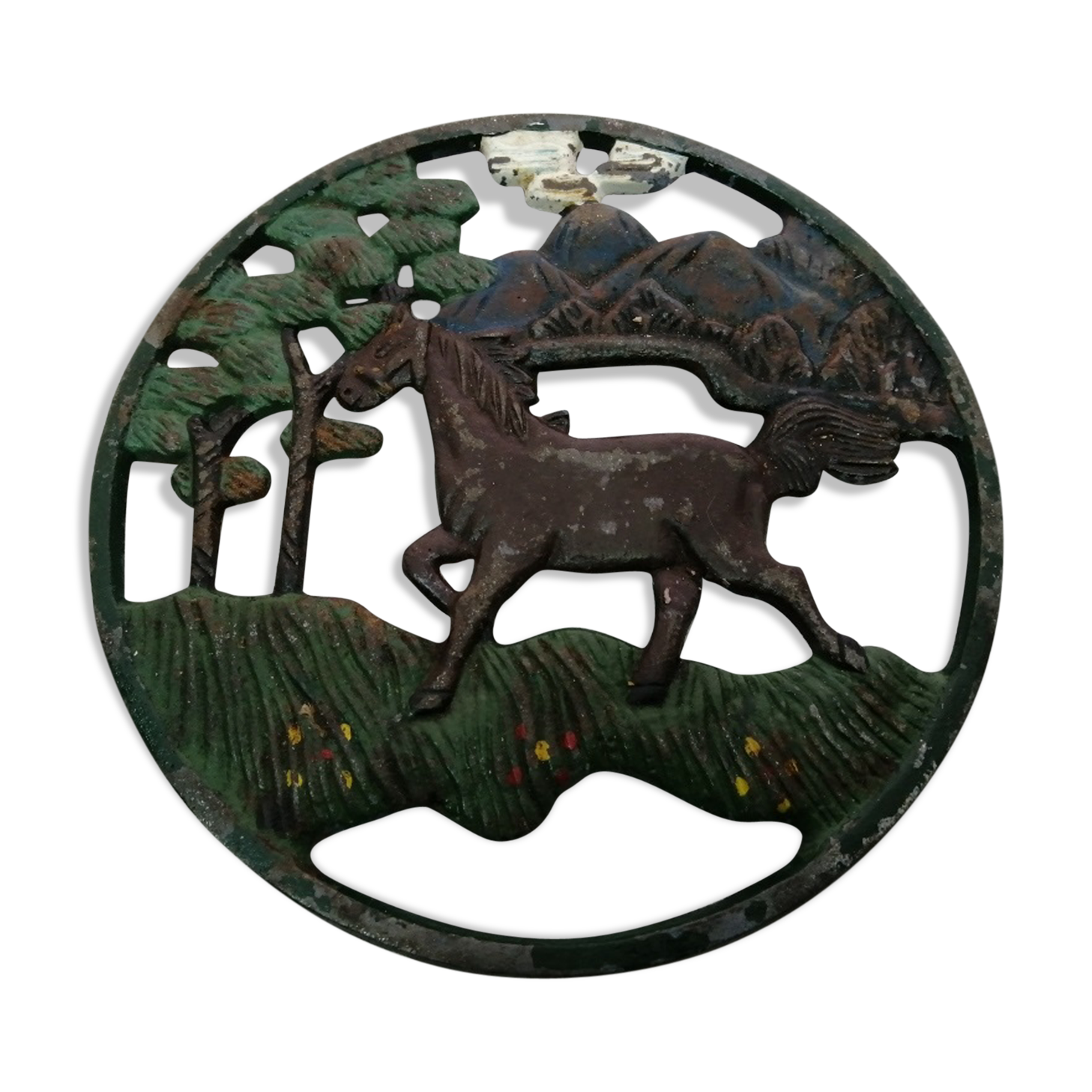 Flat metal vintage old horse