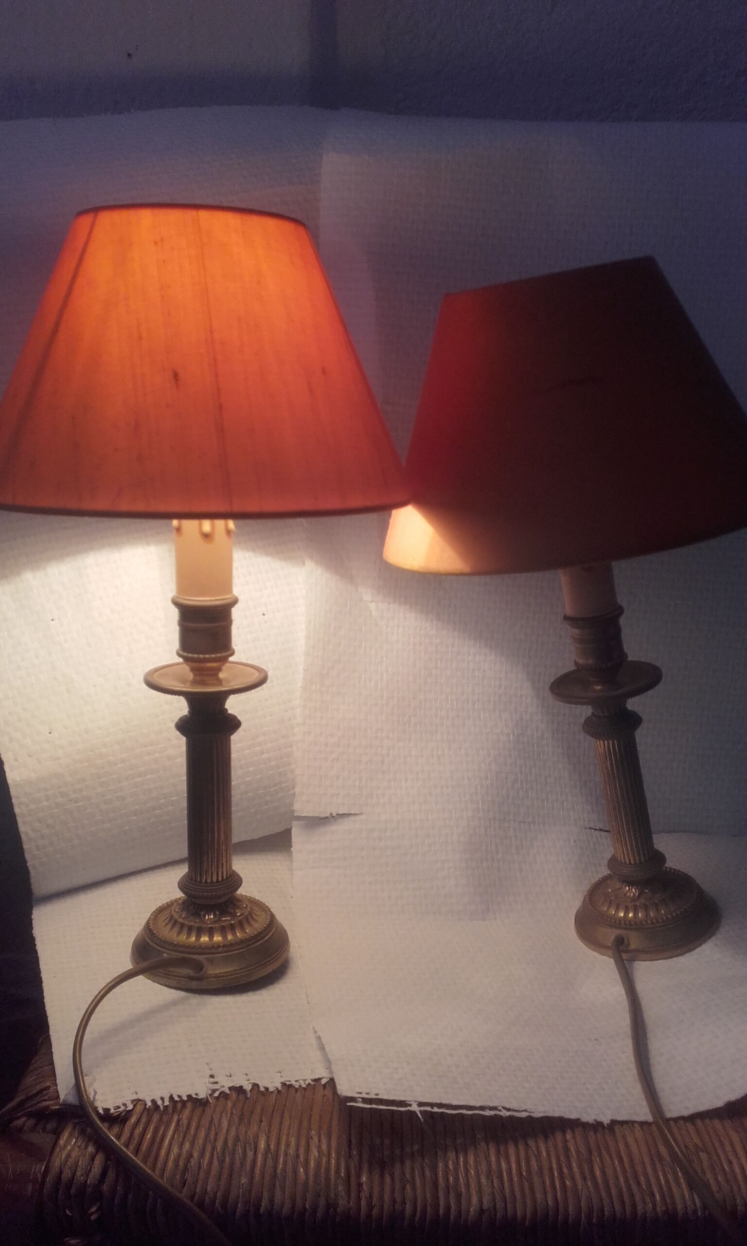 Paire de lampes de table en bronze