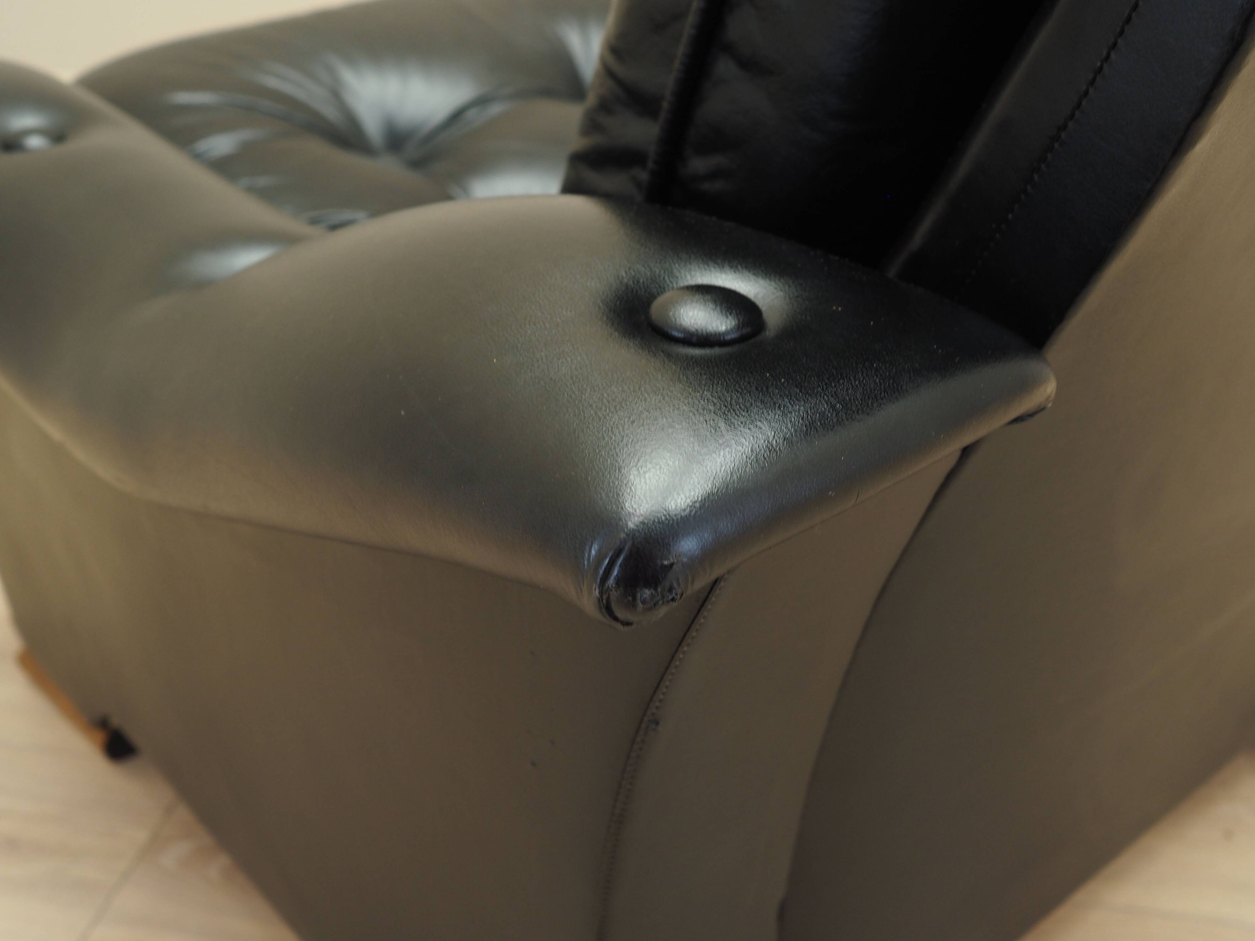 Black armchair, Italian design, 1980s, production: Italy