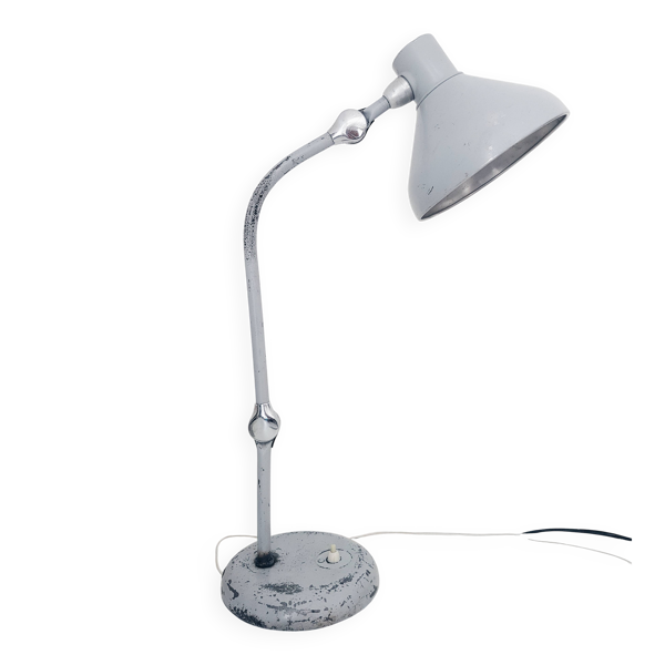Lampe de bureau industrielle – atelier jumo gs1 – gris style jielde – année