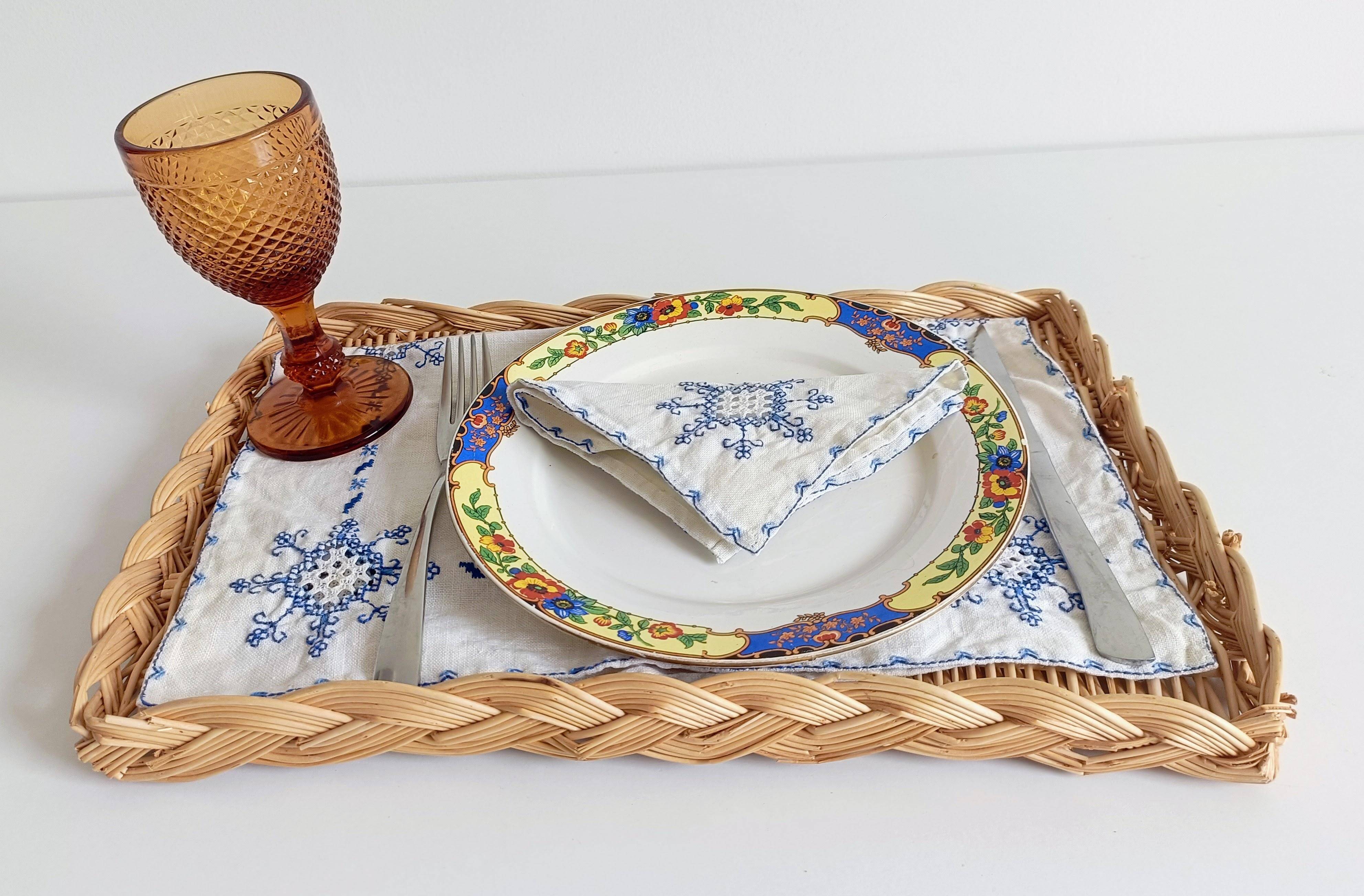 Panier en osier rustique de Provence, France, 20e siècle