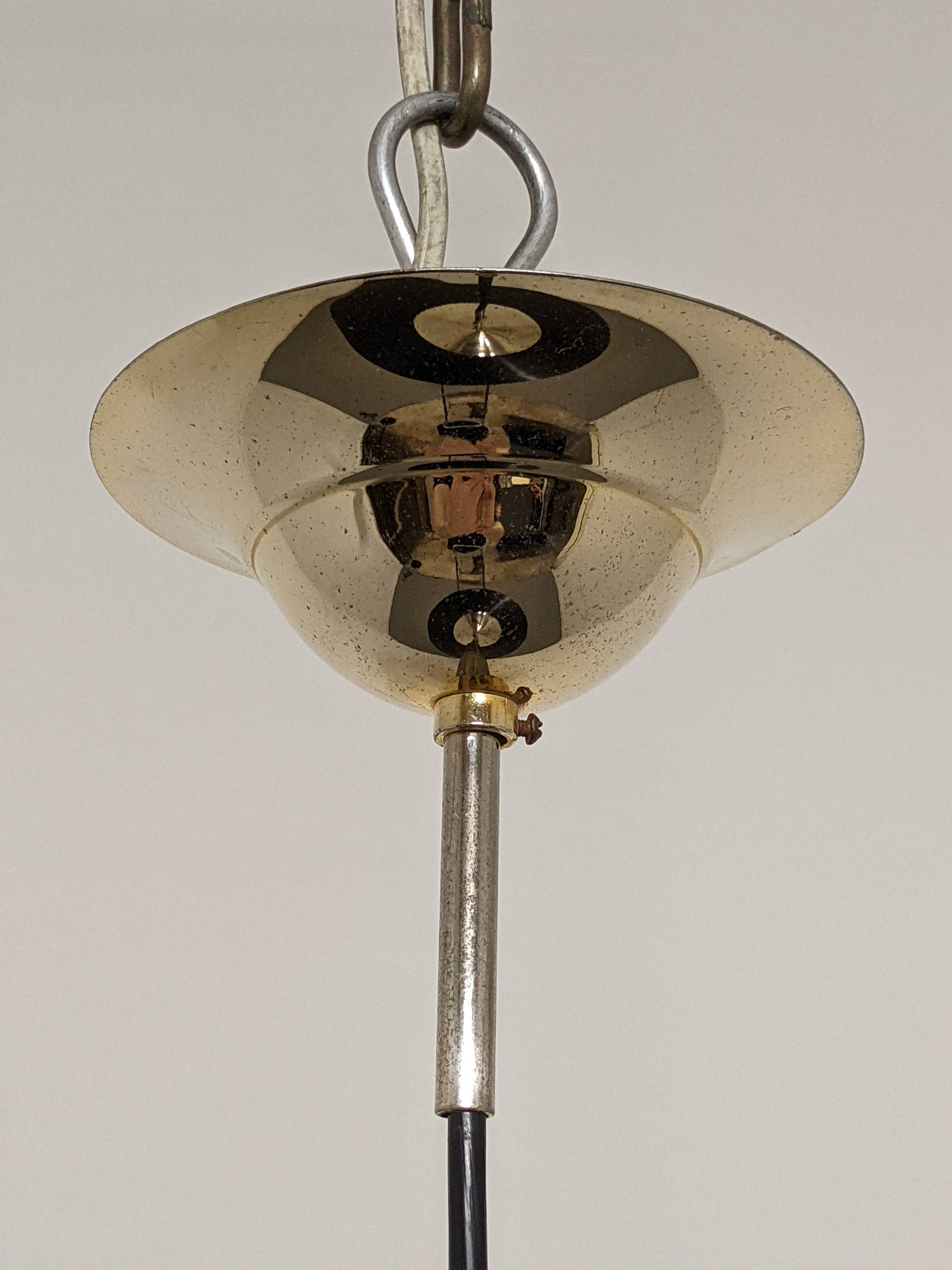 XXL black marmorite saucer suspension, Italy circa 1970.