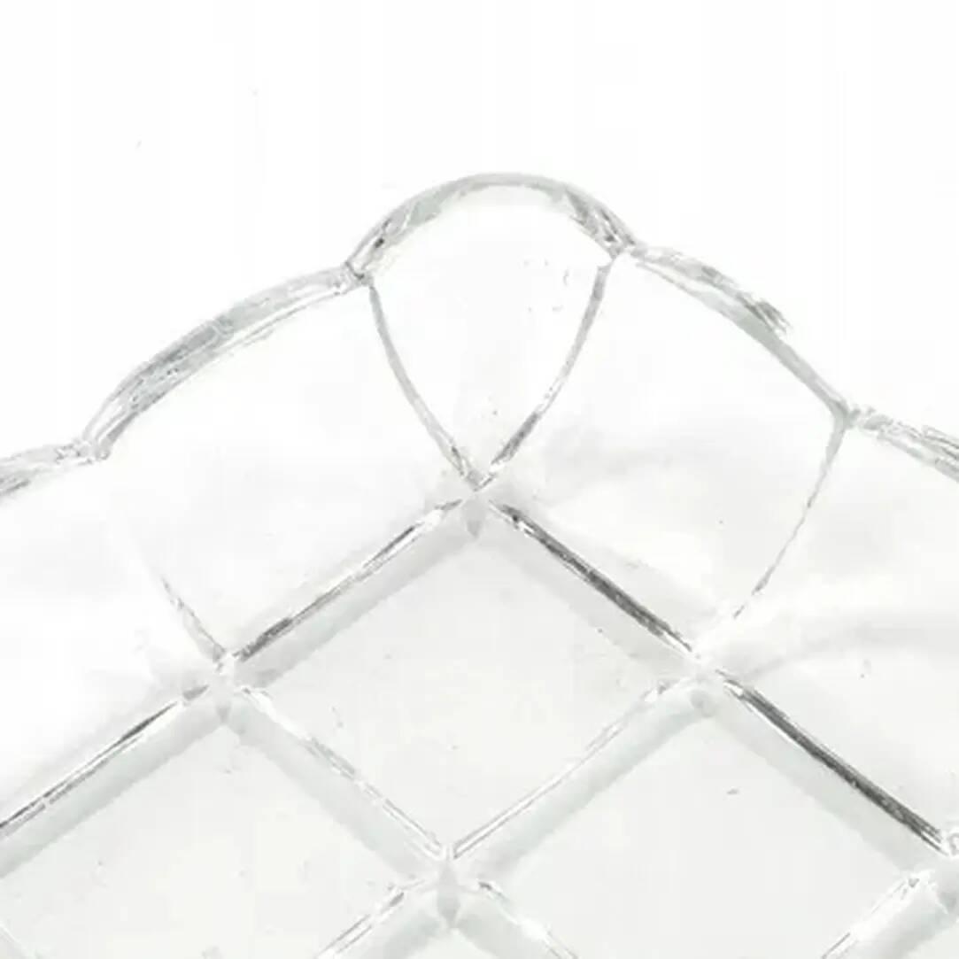 Art Deco tray, transparent pressed glass, Poland, 1930s