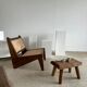 Stool in blond teak