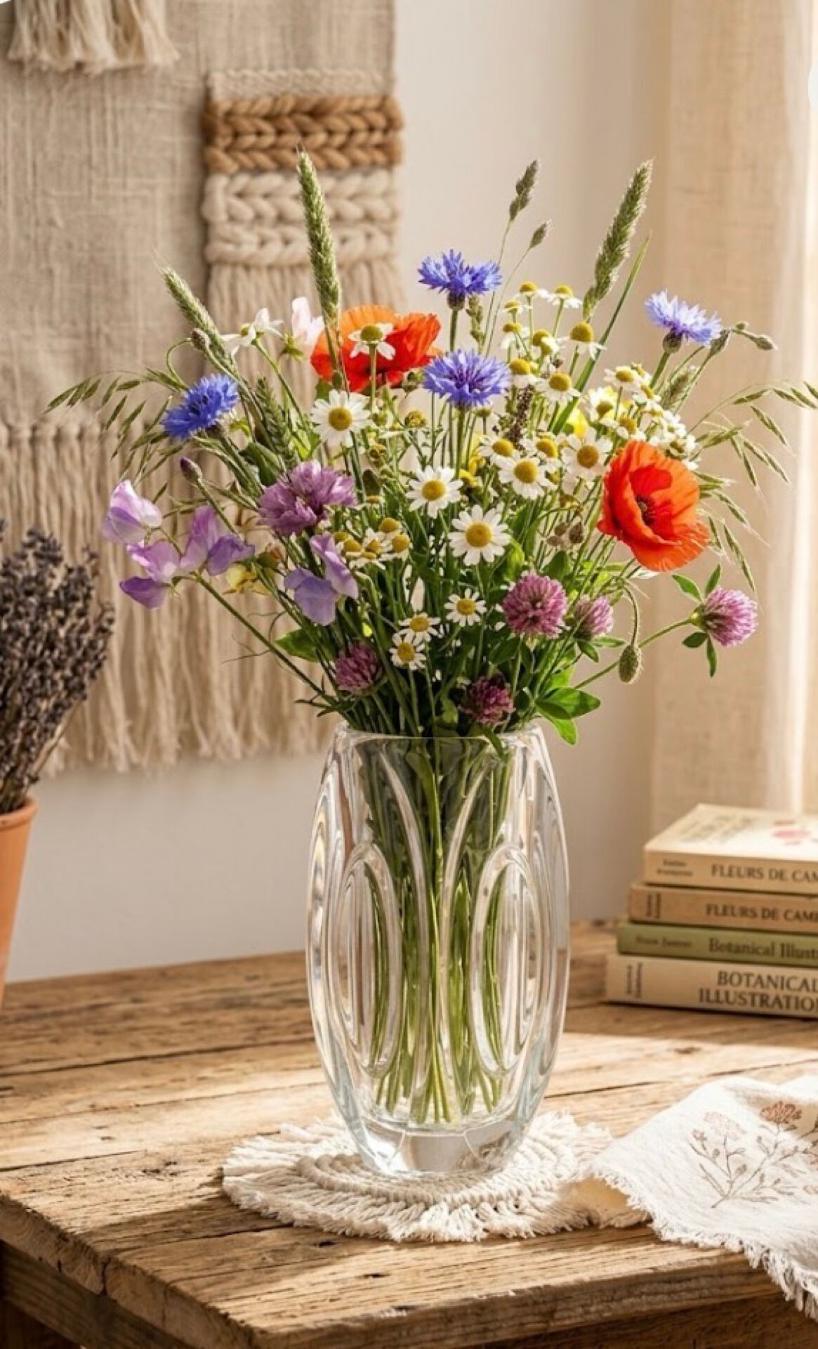 Crystal glass lentil vase