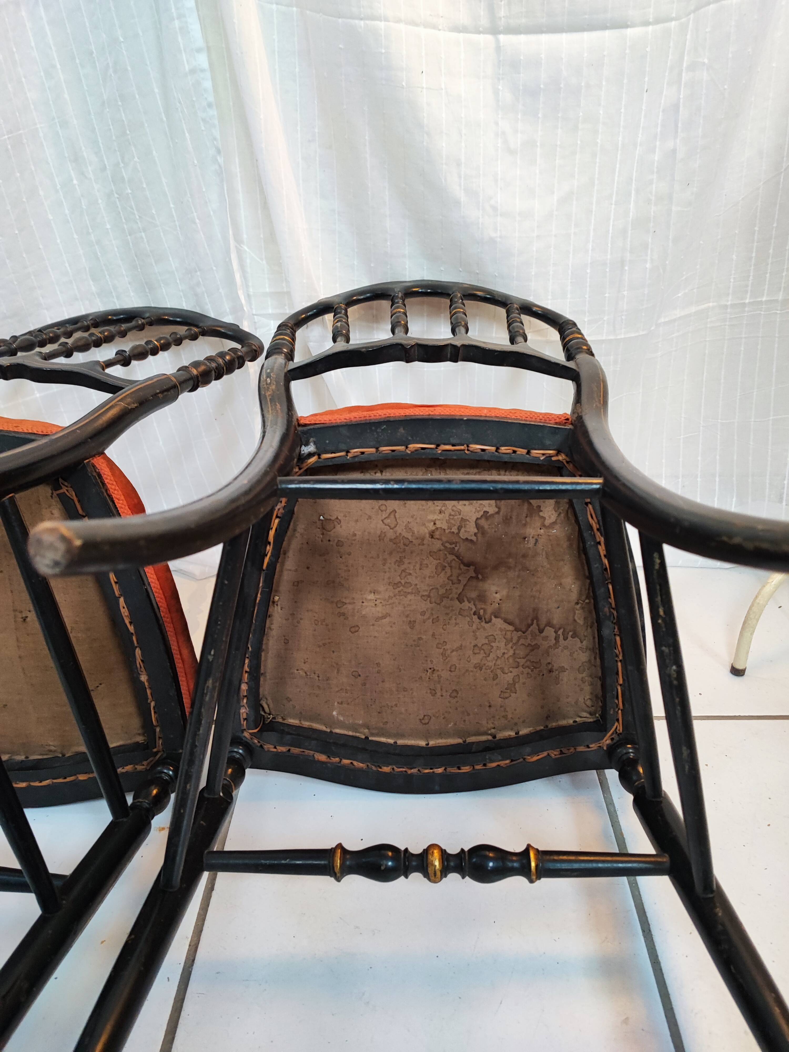 Paire de chaises Napoléon III modèle Opéra