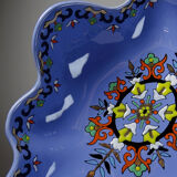 Vintage Chartres model faience and enamel pocket bowl from Longwy.