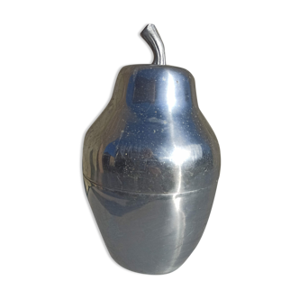 Old ice bucket ice cube in the shape of aluminum pear