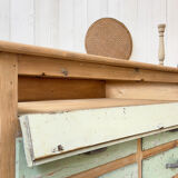 Old wooden display case with drawers, 1950