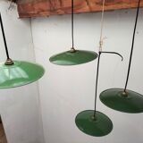 Set of 4 old pendant lamps