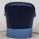 Fauteuil crapaud velours bleu jean