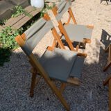 Set of 4 foldable chairs in pine 60s