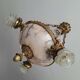 Art Deco alabaster and bronze chandelier, 7-light fixture
