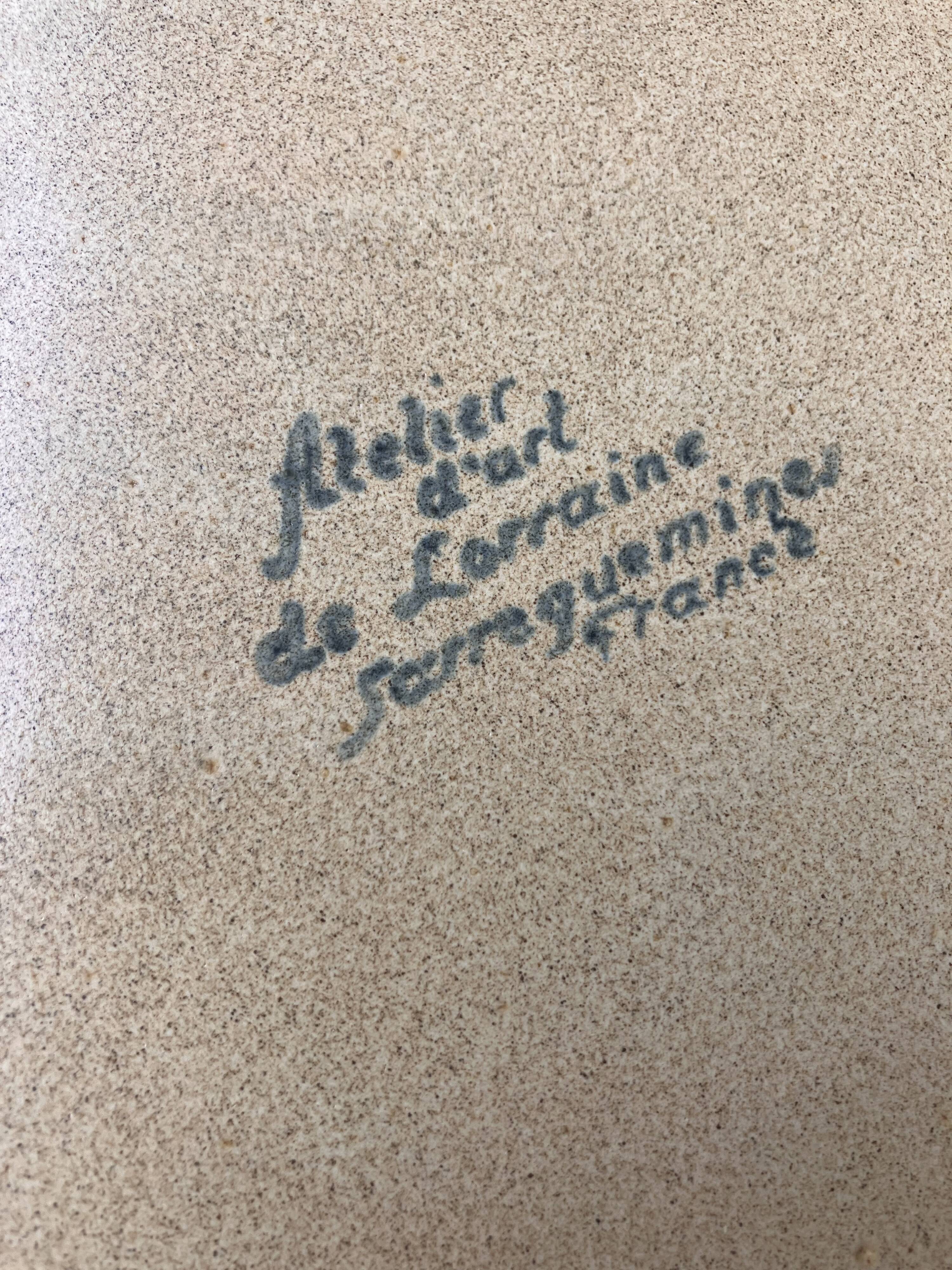 Flat plates and oval dish Sarreguemines 1970s Chamonix