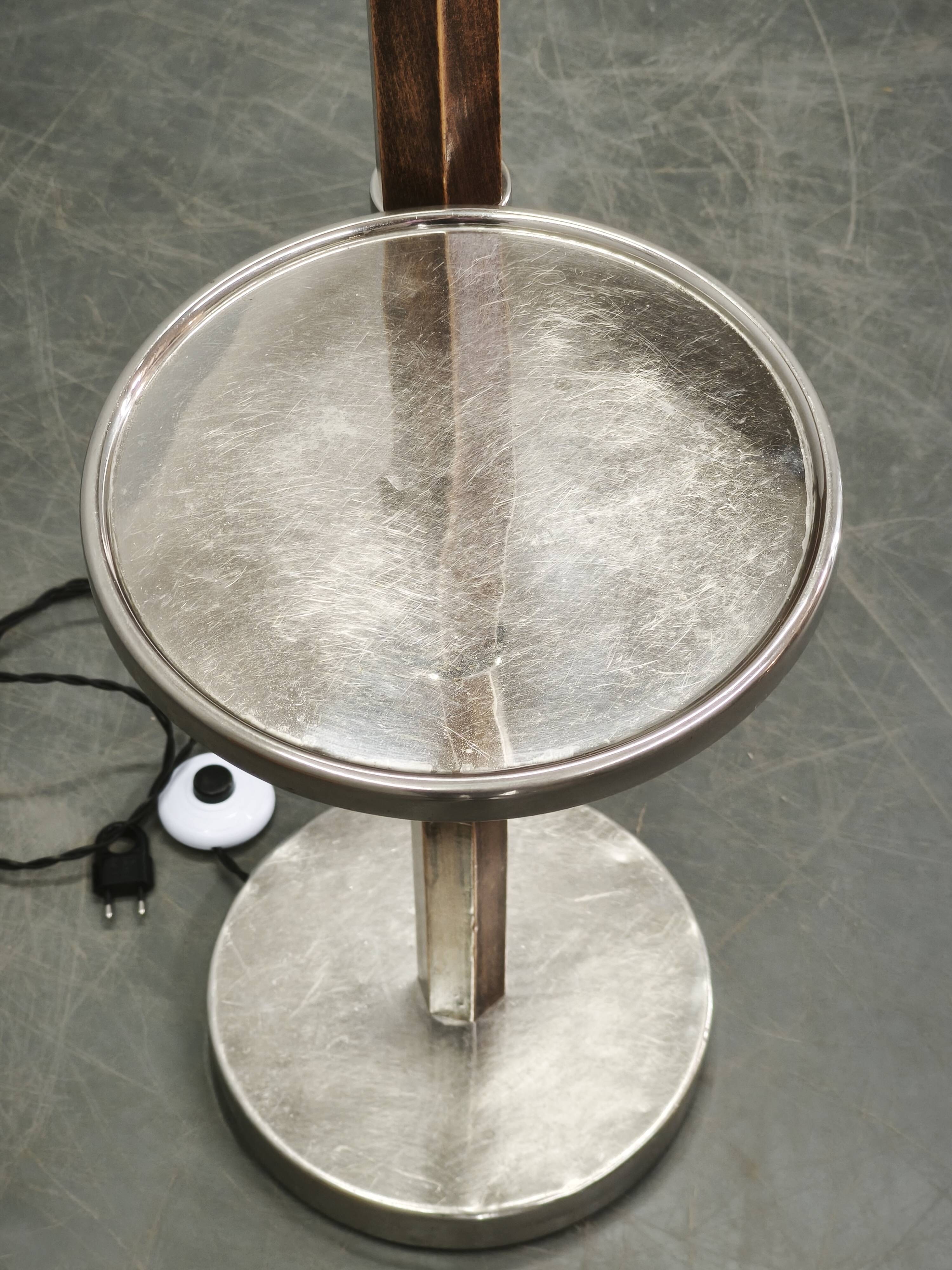 Czech Art Deco Adjustable Floor Lamp with Table, 1930s