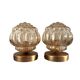 Pair of Scandinavian golden globe wall lights