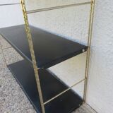 Modular String shelf in gold and black metal